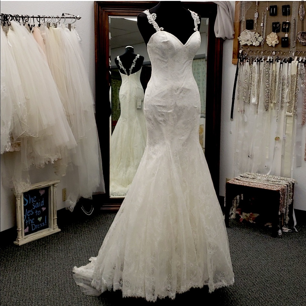 Justin Alexander Size 8 (Tag:10)  Lace Wedding Dress